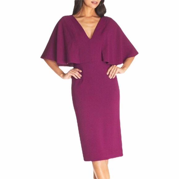 Dress The Population Womens Louisa Dress Size Small Magenta Open Back - Picture 1 of 12